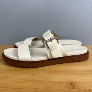 Madewell Leather Double-Strap Sandals “The Dee” Ivory Size 10